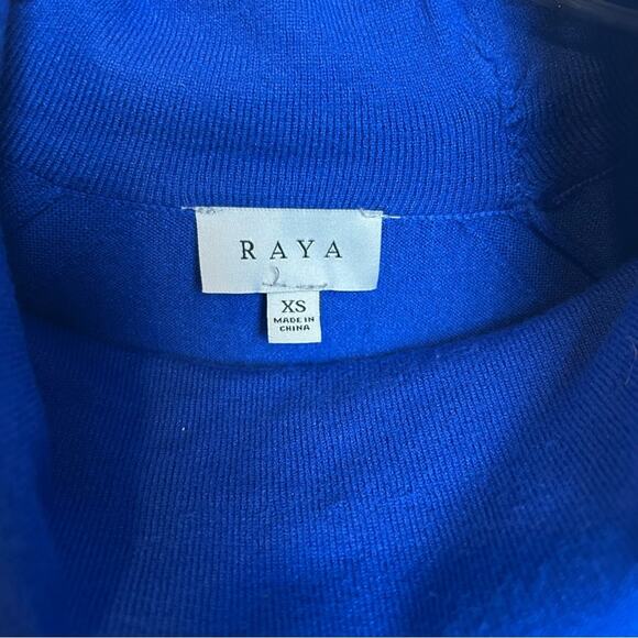 Raya Cowl Neck Sweater Womens Size XS Blue High Low Soft Knit Basics Minimalist - Picture 5 of 8